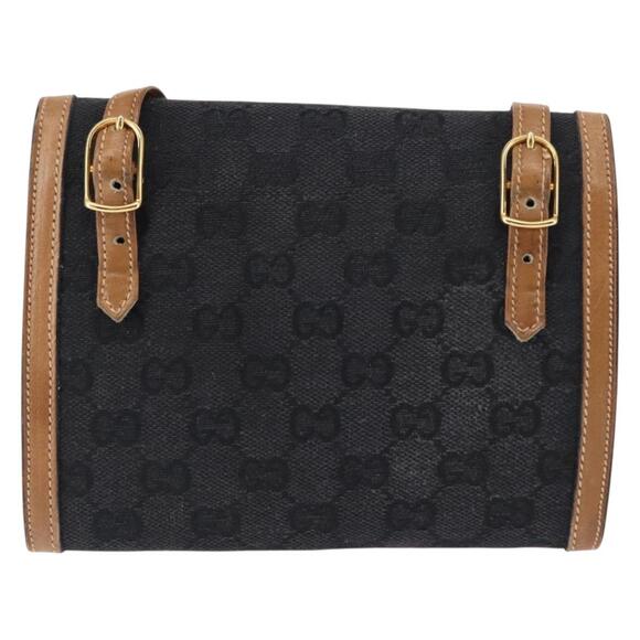 GUCCI GG Canvas Shoulder Bag Canvas Black Brown - Picture 3 of 12